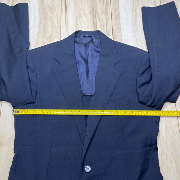 Doriani Milano Men's Navy Blue Notch Lapel Two-Button Blazer Jacket Size 38 US - Picture 15 of 16